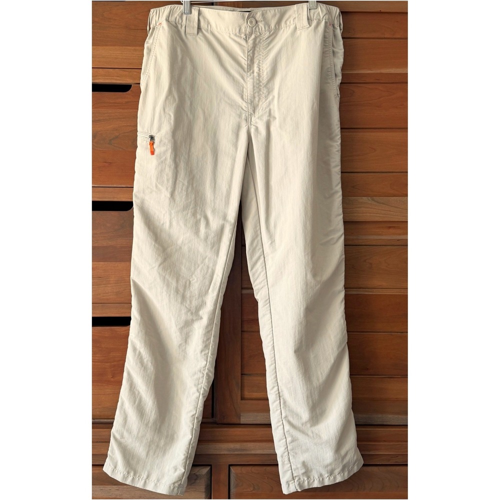 Men's Orvis Size L Lightweight Performance Pants Khaki Quick Dry Fishing Hiking